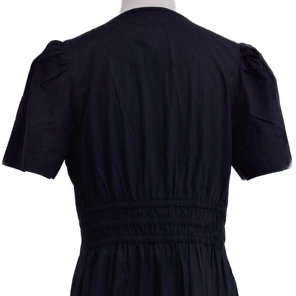 NWT: Quince 100% Organic Cotton Tiered Maxi Dress in Black - Picture 9 of 12